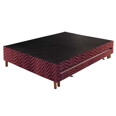 Cama Box Base c/Auxiliar Universal Casal Sommier Rústico Wine (138x188x30) - Paropas