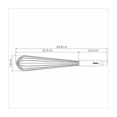 Batedor Manual Tramontina Profissional em Aço Inox com Cabo em Polipropileno Branco 45 cm
