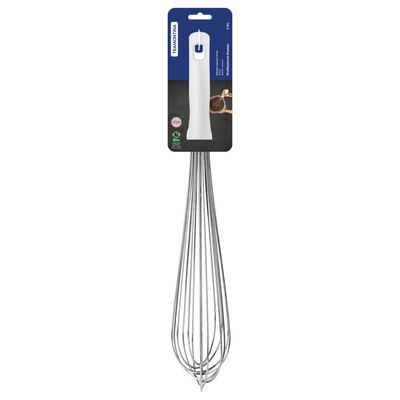 Batedor Manual Tramontina Profissional em Aço Inox com Cabo em Polipropileno Branco 45 cm