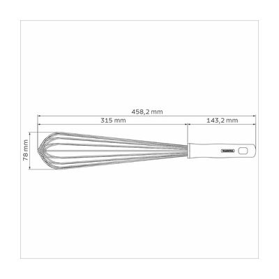 Batedor Manual Tramontina Profissional em Aço Inox com Cabo em Polipropileno Branco 45 cm