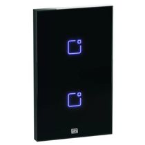 Interruptor Touch Inteligente 2 Botoes WI-FI 10A + RF com Placa 4X2 WEG Home PRET.