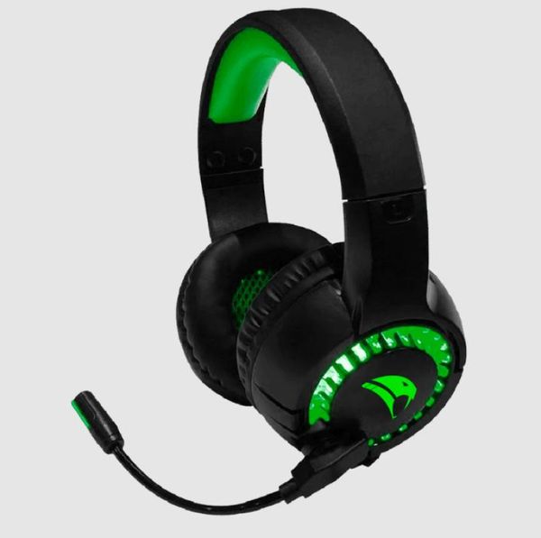 Headset Gamer Viper PRO LED PYTHON - 415 PRETO/VERDE Bivolt