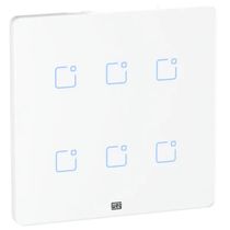 Interruptor Touch Inteligente 6 Botoes WI-FI 10A + RF com Placa 4X4 WEG Home Branco