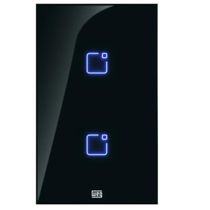 Interruptor Touch Inteligente 2 Botoes WI-FI 10A + RF com Placa 4X2 WEG Home PRET.