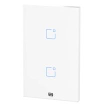Interruptor Touch Inteligente 2 Botoes WI-FI 10A + RF com Placa 4X2 WEG Home Branco.