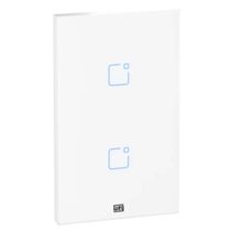 Interruptor Touch Inteligente 2 Botoes WI-FI 10A + RF com Placa 4X2 WEG Home Branco.