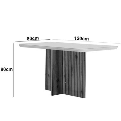 Mesa Olímpia 120cm Mdf Canto Copo Com 4 Cadeiras Carol