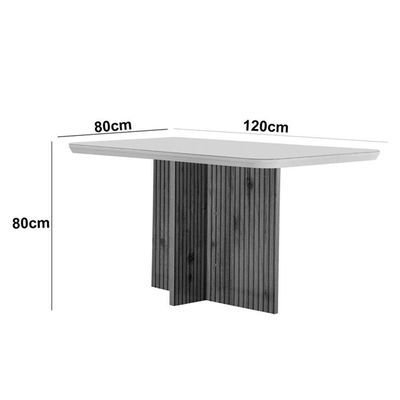 Mesa Olímpia 120cm Mdf Canto Copo Com 4 Cadeiras Athenas