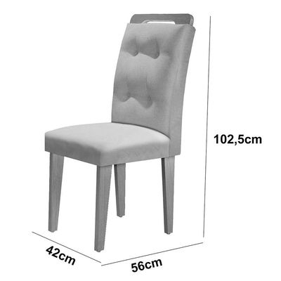 Mesa Olimpia 120cm Mdf Vidro Canto Copo Com 4 Cadeiras Carol