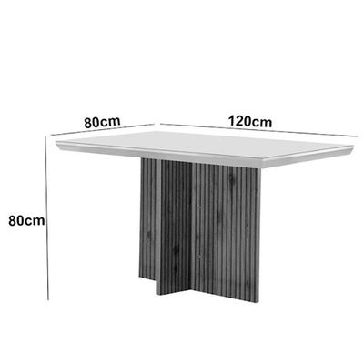 Mesa Olimpia 120 Mdf Canto Reto Com 4 Cadeiras Grecia