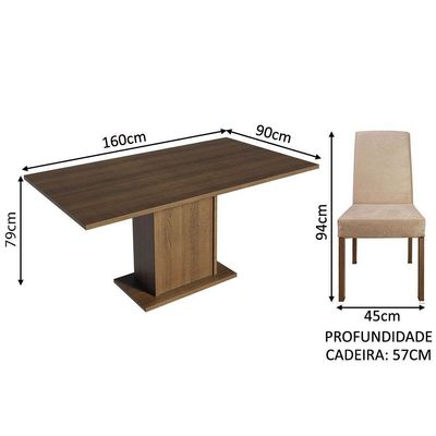 Kit Sala De Jantar Mesa 4 Cadeiras Imperial Madesa Imperial