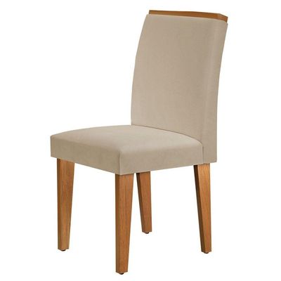 Mesa Tampo Mdf Canto Reto 6 Cadeiras Creme, Grafite E Imbuia