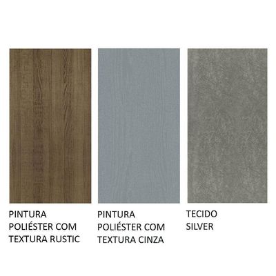 Kit Sala De Jantar Mesa 4 Cadeiras Cinza Madesa Cinza