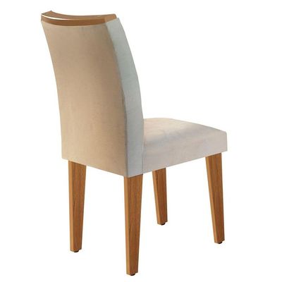Mesa Tampo Mdf Canto Reto 6 Cadeiras Creme, Grafite E Imbuia