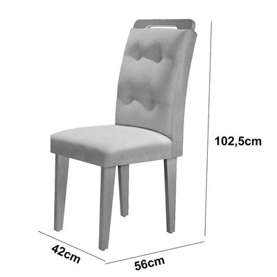 Sala De Jantar Mesa + 4 Cadeiras Creme Off White E Imbuia