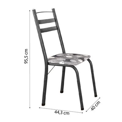 Conj De Mesa Itália Com 6 Cadeiras 1,40m Granito/Dark