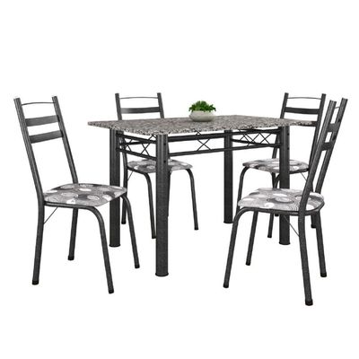 Conj De Mesa Itália Com 4 Cadeiras 1,20m Dark/Granito