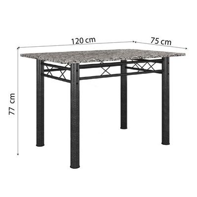 Conj De Mesa Itália Com 4 Cadeiras 1,20m Dark/Granito