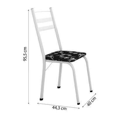 Conj De Mesa Com 4 Cadeiras 1,20m Branco/Granito Branco