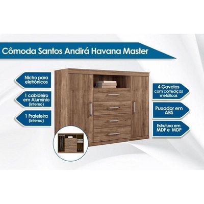 Guarda Roupa Master 8.4 + Cômoda Master 2.4 Branco - Santos Andirá