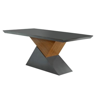 Mesa Tampo Mdf Canto Reto 6 Cadeiras Turim/Grafite/Imbuia