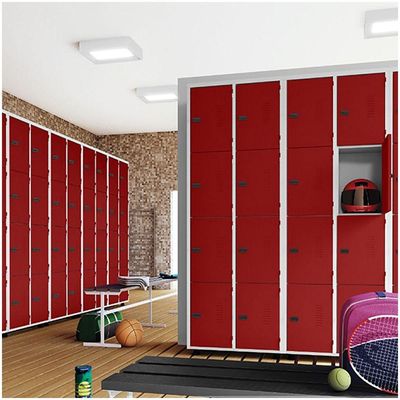 Armário Roupeiro Aço 8 Portas Guarda Volume Ea702 Vermelho