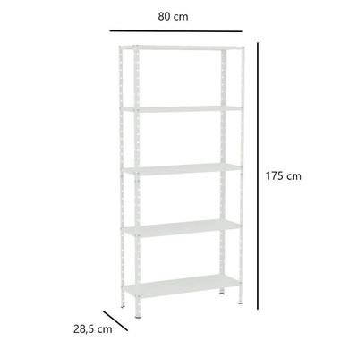 Estante Aço 5 Prateleiras Eaf005 Branca