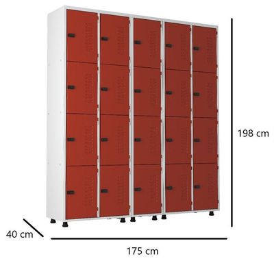 Armário Roupeiro Aço 20 Portas Guarda Volume Trinco