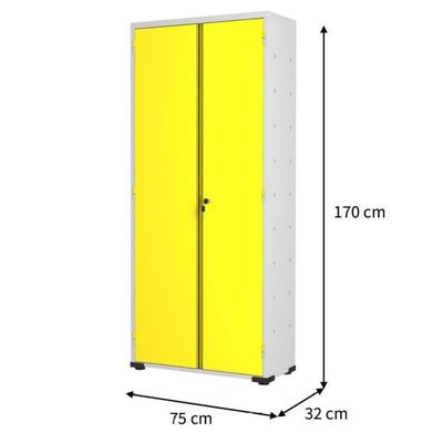 Armário Aço Escritório Fechadura 3 Prateleiras Ea302 Amarelo