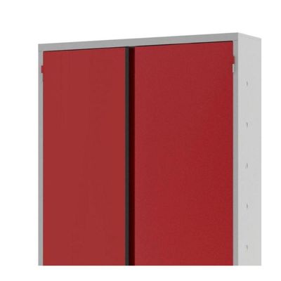 Armário Aço Escritório Fechadura 3 Prateleiras Ea302 Vermelho