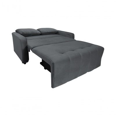 Sofá Cama Para Sala De Estar Amora New Veludo Matrix - Chumbo Chumbo