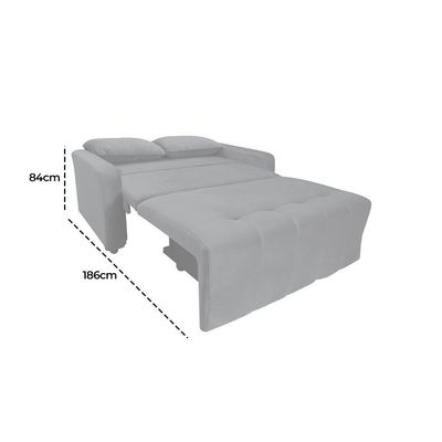 Sofá Cama Para Sala De Estar Amora New Veludo Matrix - Chumbo Chumbo
