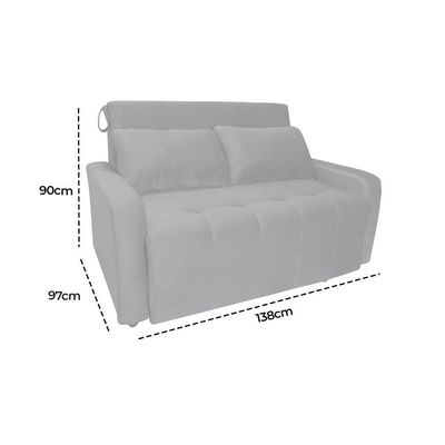 Sofá Cama Para Sala De Estar Amora New Suede - Cinza Cinza