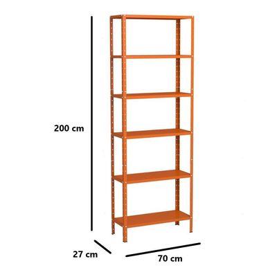 Estante Aço 6 Prateleiras Livros Cozinha Quarto Eaf013 Laranja