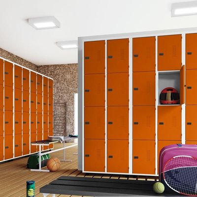 Armário Roupeiro Aço 20 Portas Academia Guarda Volume Trinco Laranja