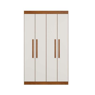 Guarda-Roupa Solteiro Flórida 4 PT Imbuia e Off White