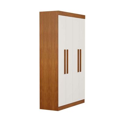 Guarda-Roupa Solteiro Flórida 4 PT Imbuia e Off White