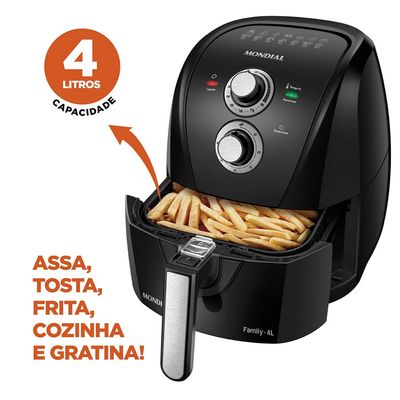 Fritadeira Elétrica Air Fryer Mondial AFN-40-Le Black 4L Preta - 127V UNICA