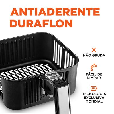 Fritadeira Elétrica Air Fryer Mondial AFN-40-Le Black 4L Preta - 127V UNICA