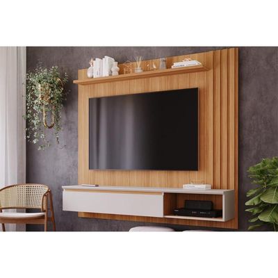 Painel p/ TV Casal Panama Plus até 60 Polegadas c/ 1 Porta e 1 Nicho Nature/Off White - Permóbili