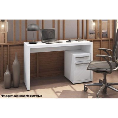Mesa Notebook Escritório S970 C/ 1 Porta E 1 Gaveta Polipropileno Branco - Kappesberg