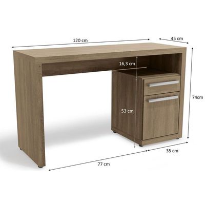 Mesa Notebook Escritório S970 C/ 1 Porta E 1 Gaveta Polipropileno Branco - Kappesberg