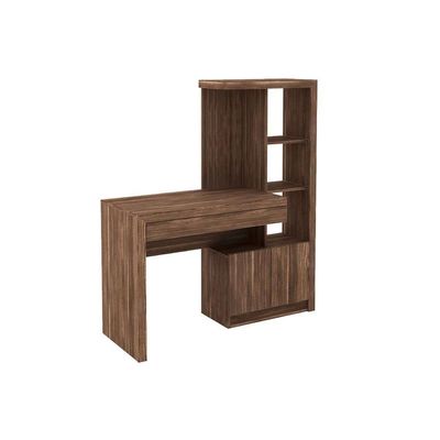 Mesa Multiuso Escritório Me4143 C/ 2 Portas E 1 Gaveta Nogal - Tecno Mobili