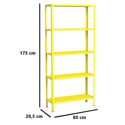 Estante Aço 5 Prateleiras Livros Eaf005 Amarelo