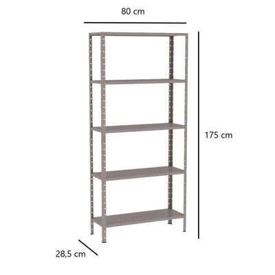Estante Aço 5 Prateleiras Livros Cozinha Quarto Eaf005 Cinza