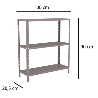 Estante Aço 3 Prateleiras Eaf007 Cinza