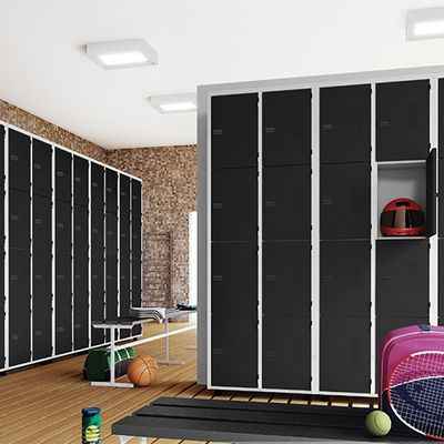 Armário Roupeiro Aço 16 Portas Trinco Preto