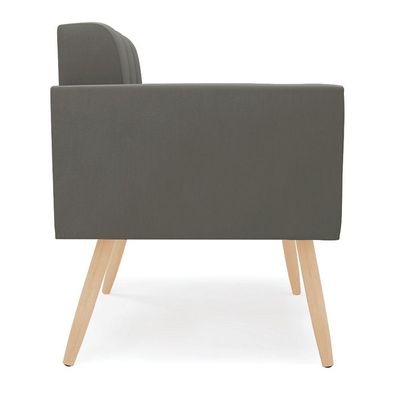 Poltrona Elisa Suede Pés Palito Natural - D'rossi Cor Grafite