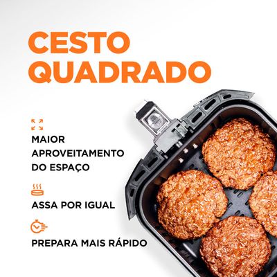 Fritadeira Elétrica Air Fryer Mondial Grand Family Inox AFN-50-BI 5L Preta - 127V UNICA