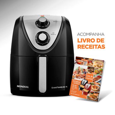 Fritadeira Elétrica Air Fryer Mondial Grand Family Inox AFN-50-BI 5L Preta - 127V UNICA